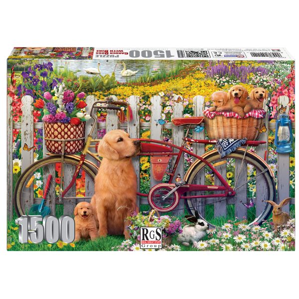 RGS Group Garden Dogs with Bike 1500 Piece Jigsaw Puzzle
