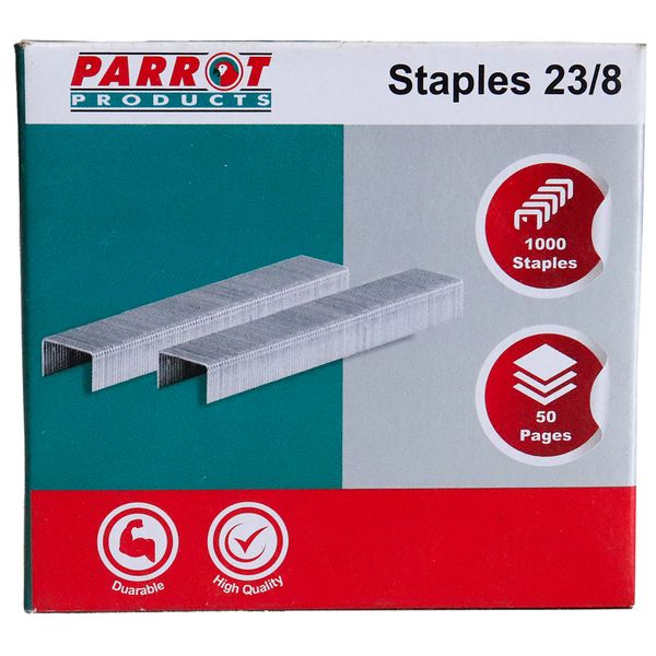 Parrot Products Heavy-Duty Staples 23/8 - Pack of 1000 (50 pages)