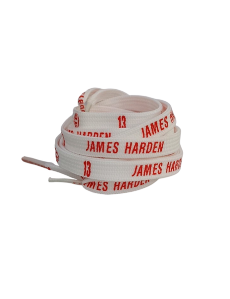 Flat Shoe Laces In Boxes - White Red