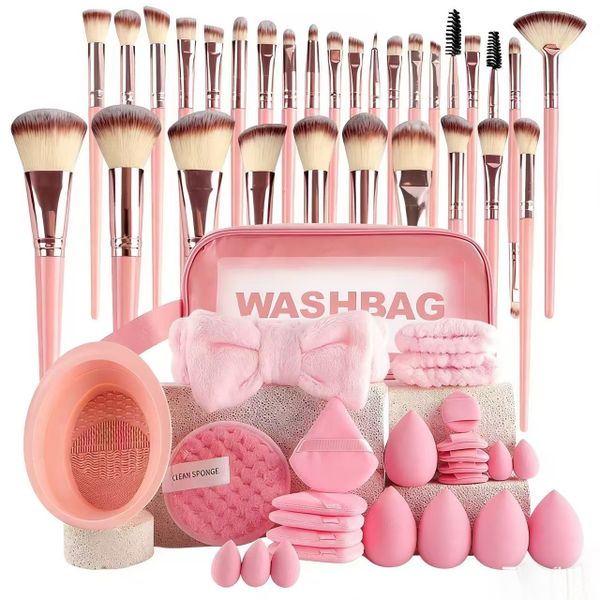 Pink Premium Makeup Tools Set, 56pcs Makeup Brush Set Includes