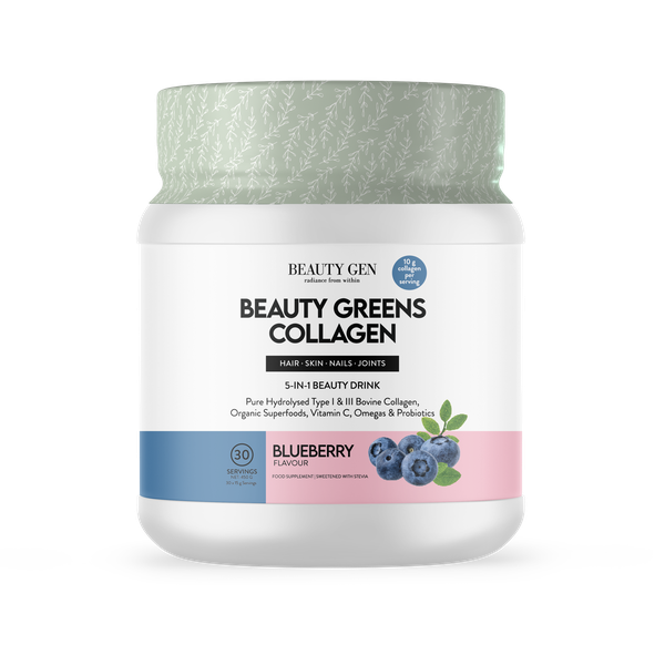 Beauty Greens Hydrolised Peptan Collagen 5 in 1 - Blueberry