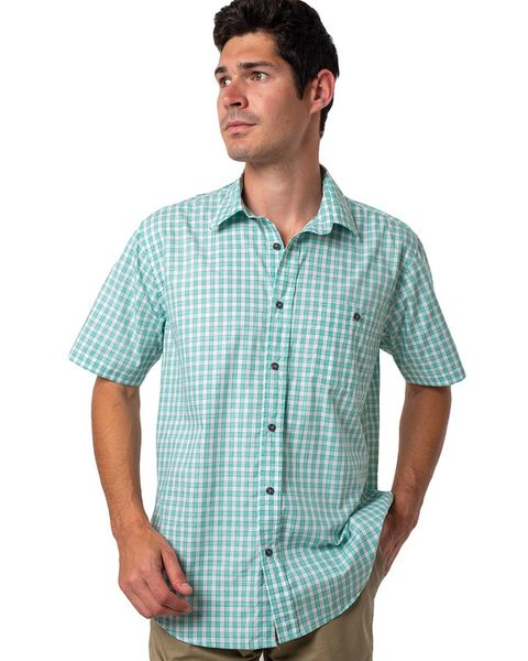 Wildway Cotton Shirt - Green - Green - S Men