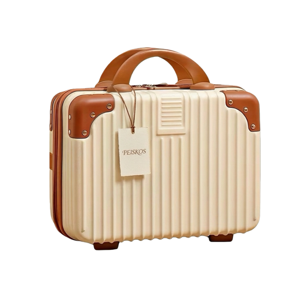 PEISKOS - Hand Luggage Suitcase Makeup Case with Elastic Band - 14 Inch