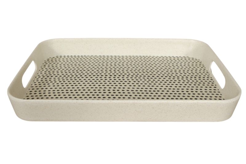 George &amp; Mason - Bamboo Fibre Black Spot Serving Tray - 32cm