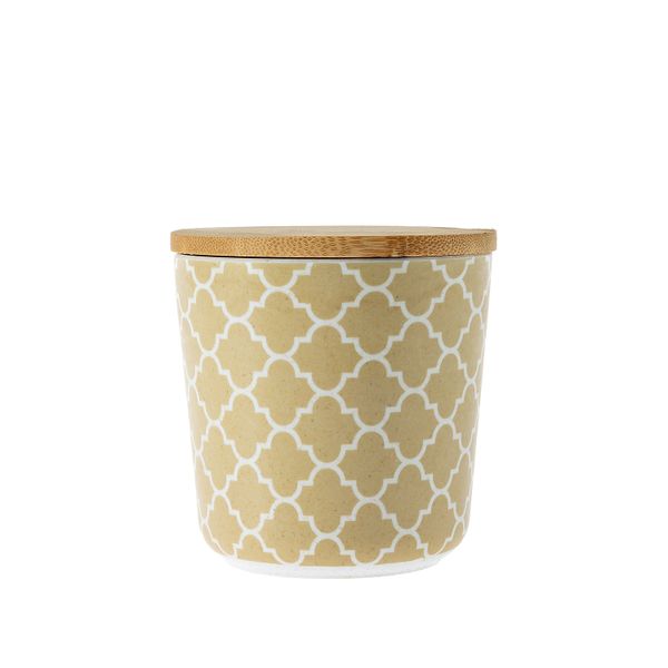 George &amp; Mason - Trellis Bamboo Fibre Canister Round 10.5x10.5cm