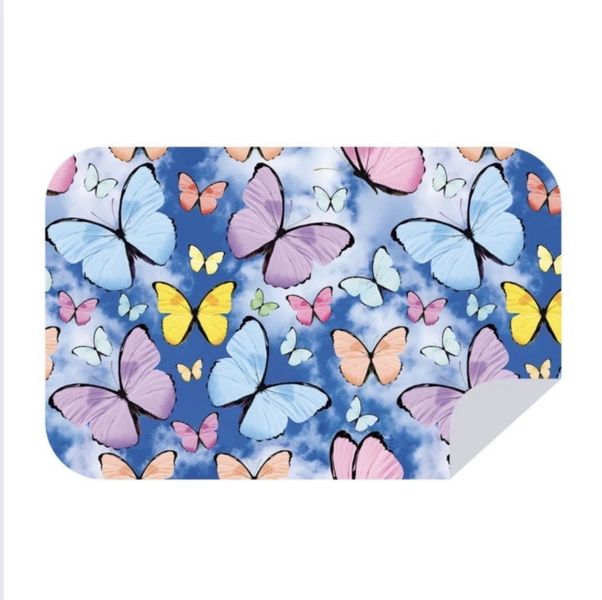 Bobums Microfibre XL Printed Towel - Blue Butterflies PRXL3701