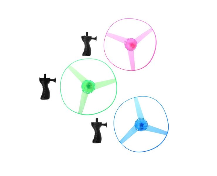 Boss 3 Piece Luminous Glow In The Dark Propellant Flying Saucer With Launcher