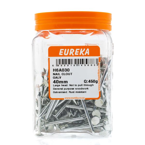EUREKA Clout Nail Galvanised 40mm Q:450g H6A030