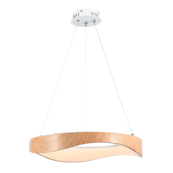 Modern Ellipse LED Pendant with Wood Print Finish