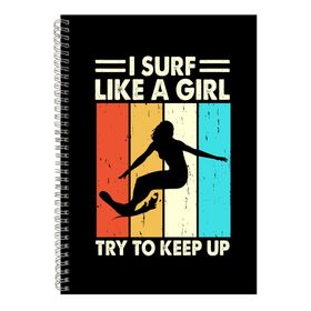 Keep Up A4 Notebook Spiral and Lined Surfing Graphic Notepad Present ...