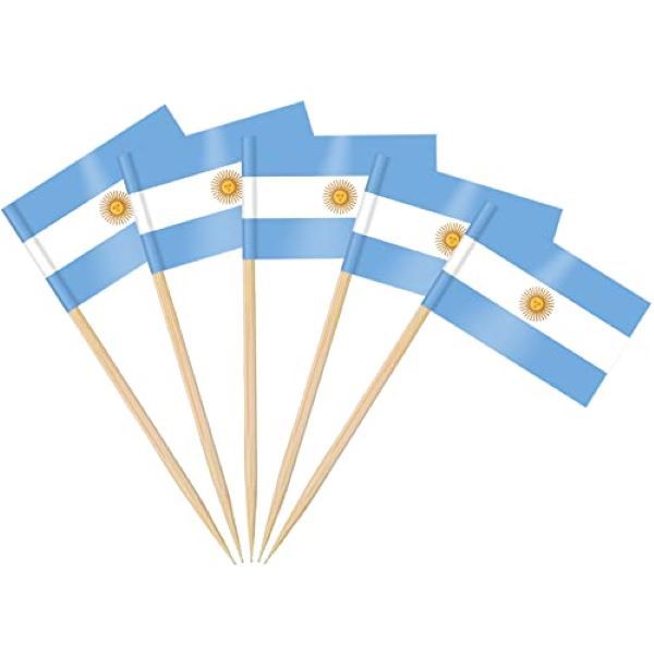 100 Pieces of Argentina Toothpick Flags Cake Toppers
