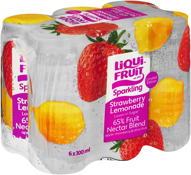 Liqui-Fruit Sparkling Strawberry Lemonade (6x300ml)