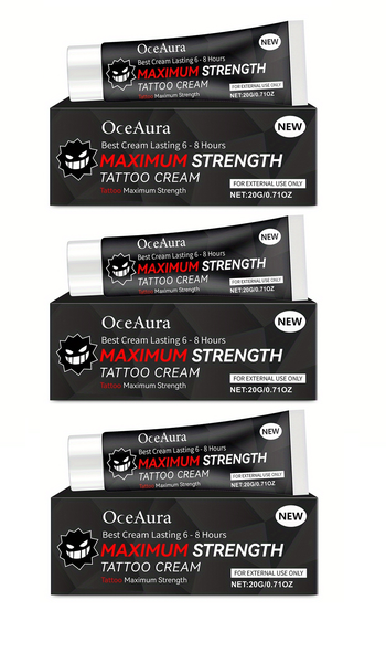 OceAura Tattoo Aftercare Cream 20g 3-Pack Aloe Moisturising