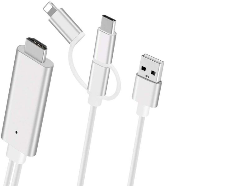 3 In 1 HDTV Cable Compatible With Lightning /Micro USB /Usb C Contactor