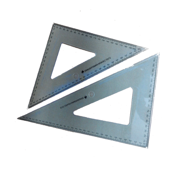 Trefoil Technical Drawing 24cm Set Square Set 45/60