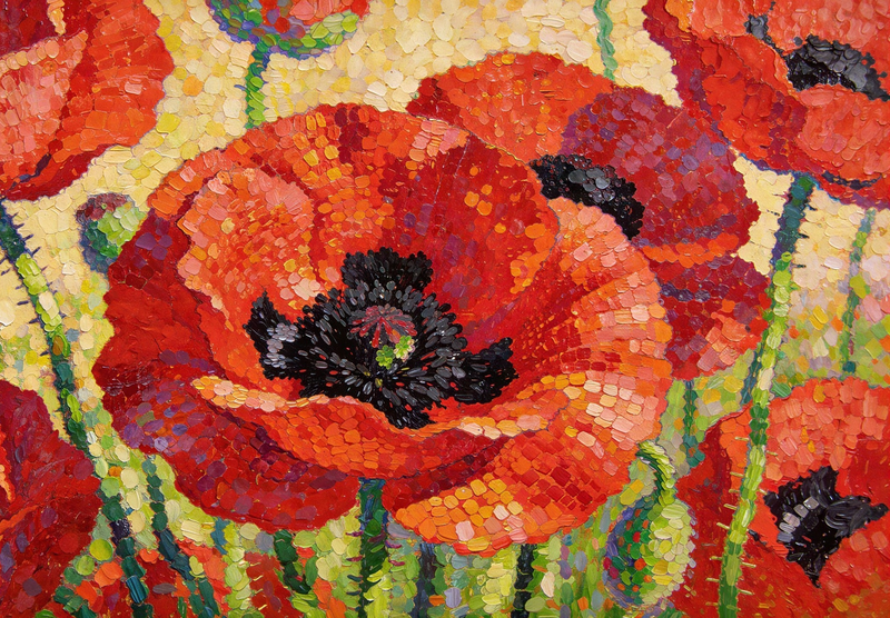 Modern Canvas Wall Art Home Decor - Glass Poppies