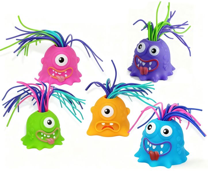 Hair-Pulling Screaming Monster Toy, Stress and Anxiety Relief Toy - 5-Pack