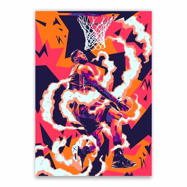 Lebron James Slam Dunk Decorative Poster - A1