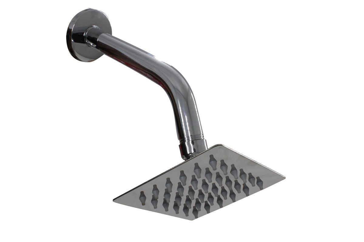 LMA 4 Inch (10cm) Square Shower Head & 45 Bend 16cm Shower Arm Set