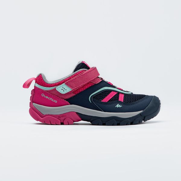 Quechua Girls Walking Shoes with Rip-Tab - Pink &amp; Navy