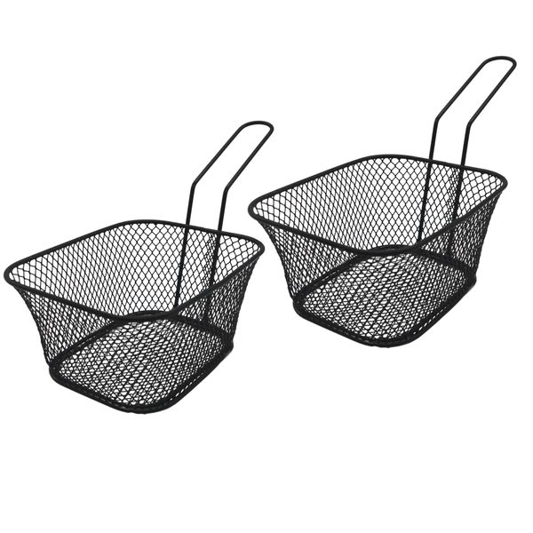 Elegant Steel Frying - Chip Basket Black - 14 x 11 x 7cm - 6-Pack