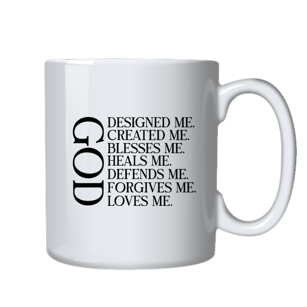 God Created Me Christian Theme Birthday Christmas Gift Mug Cup-402