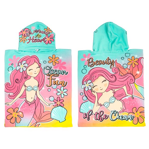 SQUIGGLE Hooded Kids Girls Beach/Pool/Bath Premium Towel - 100% Microfibre