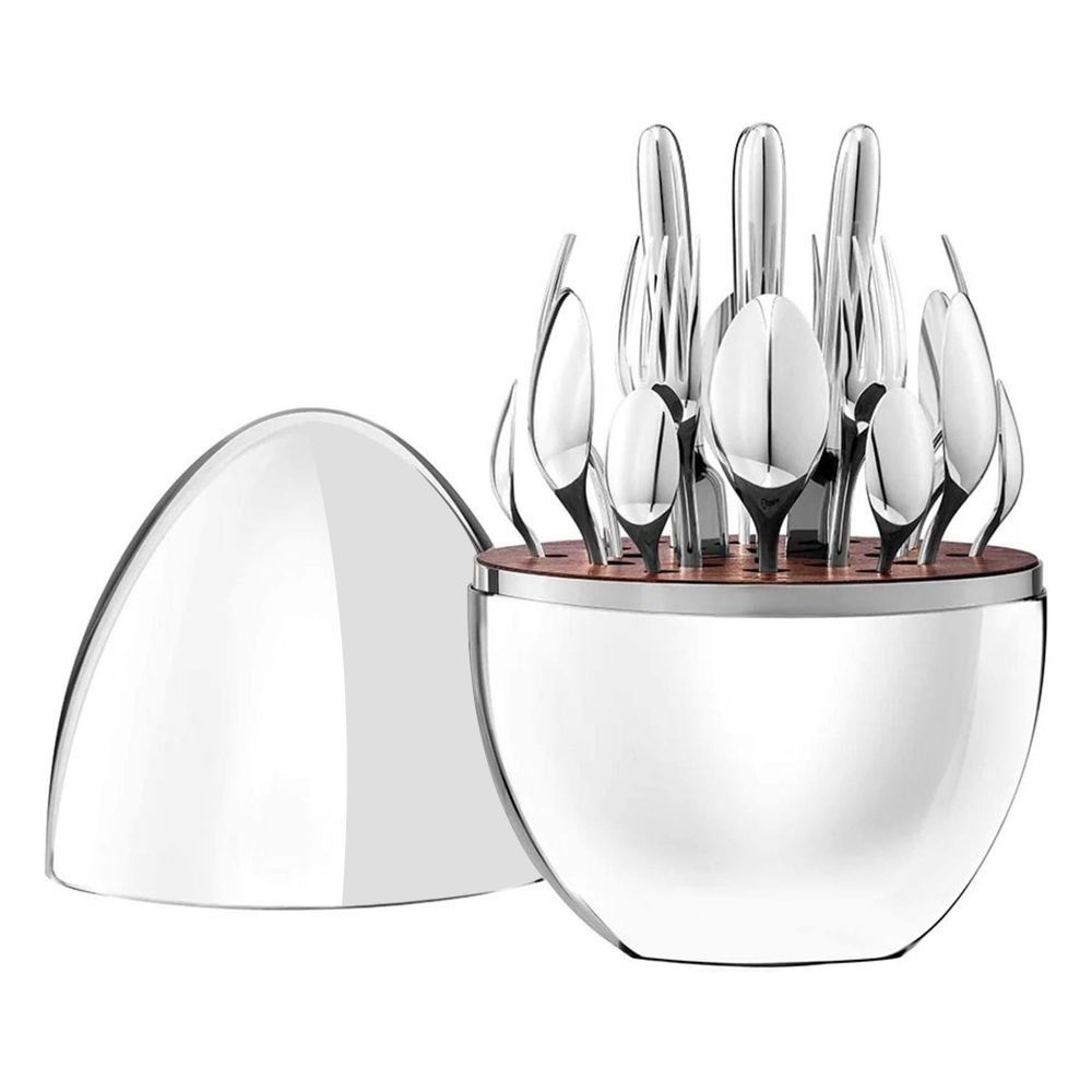 Egg Shape Luxury High Quality Stainless Stleware Modeling Set- 24 ...