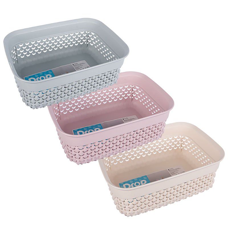 Basket Plastic 18x13x6cm 1,1L Drop Design 12 Pack Shop Today. Get