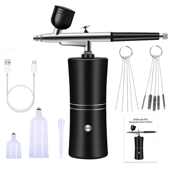 Airbrush Kit with Compressor Makeup Art Cake Decor Paint Wireless Portable