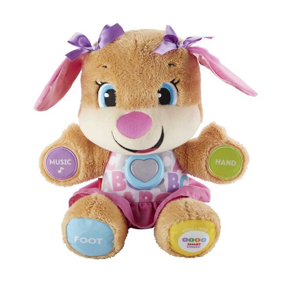 Fisher-Price Laugh &amp; Learn Smart Stages Sis Plush Toy With Music, Lights And Learning Content For Infants And Toddlers