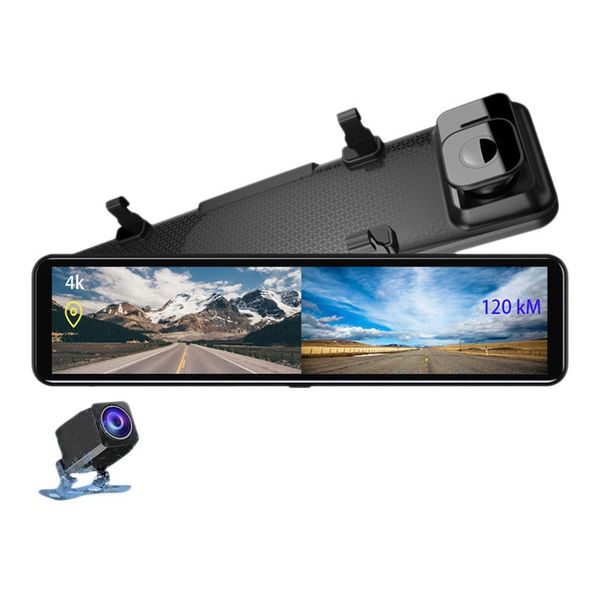 12 Inch 4K Ultra HD 2160P IMX415 Rearview Mirror Dual Lens Dashcam
