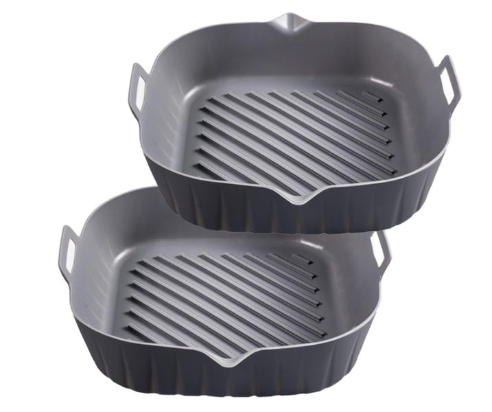Silicone Liners Square For Air Fryer, 2 Pcs Non-Stick Food-Grade Reusable