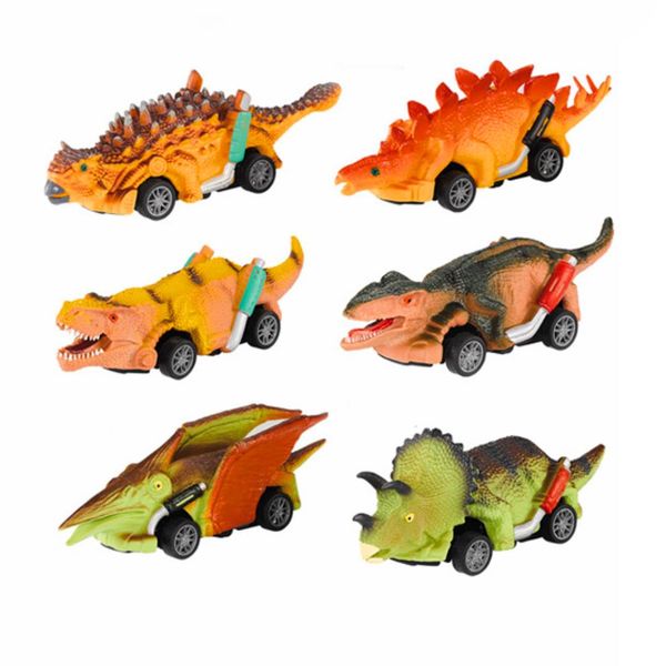 6 Pack Dinosaur Toys Pull Back Cars for kids