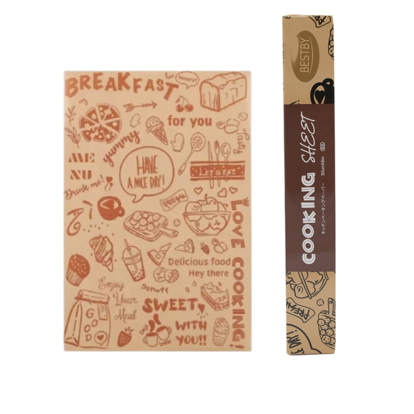 Bestby - Retro Newspaper Design Pastry Baking Paper Cooking Paper(2 Rolls)