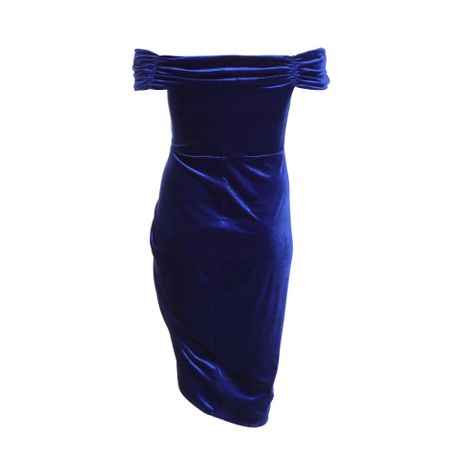 Quiz blue velvet dress best sale