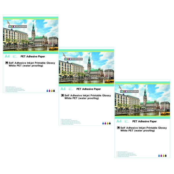 Printable Vinyl Sticker Paper A4 Adhesive - Glossy White (30 Sheets)