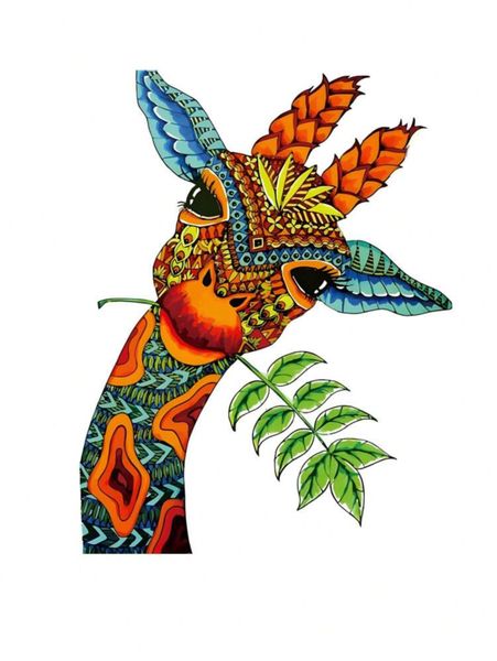 Giraffe Wooden Jigsaw Puzzle - A4 size Animal Shaped Patterns