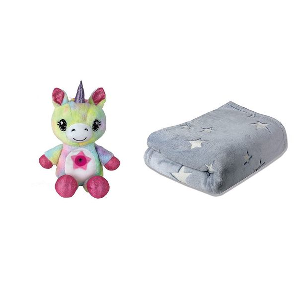 GB Star Belly Huggable Night Light Teddy &amp; Glow in the Dark Blanket