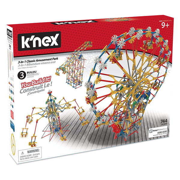 Knex - 3-in-1 Classic Amusement Park Building Set - 744 Pieces/3 Models