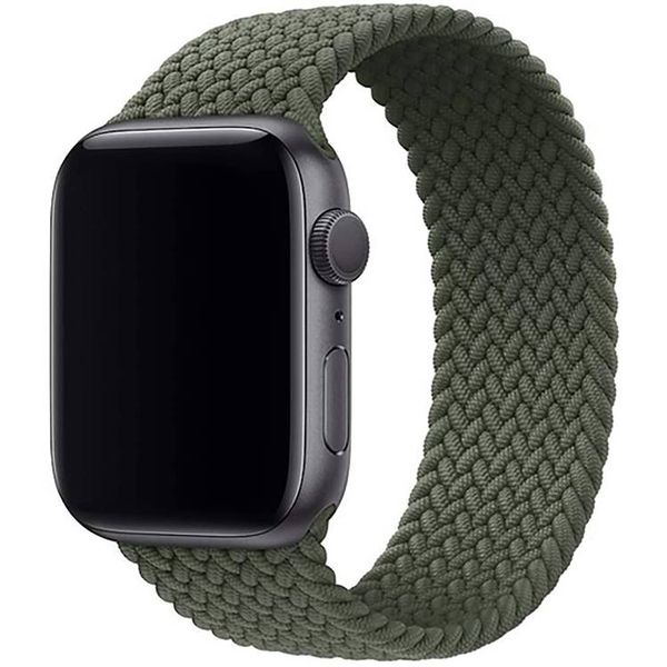 Green Braided Solo Loop Strap - Dark Green 42mm. 44mm