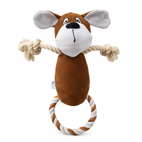 Interactive Tug &amp; Chew Plush Dog Chew Toy with Rope