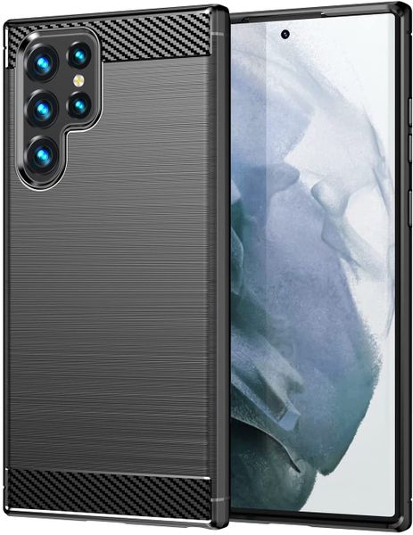 TUFF-LUV Carbon Fibre Effect Armour case Samsung Galaxy S22 Ultra - Black