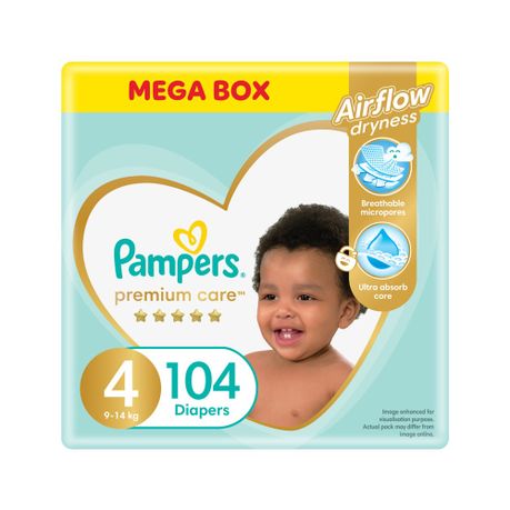 Pampers Premium Care Size 4 Taped (9-14 kg) 104 Nappies