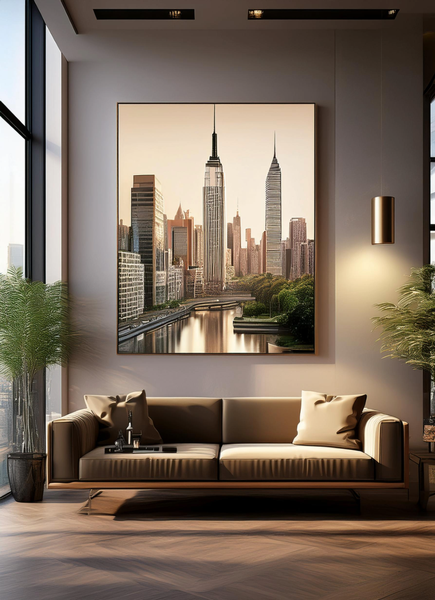 Canvas Home Decor Wall Art - Mono Skylines