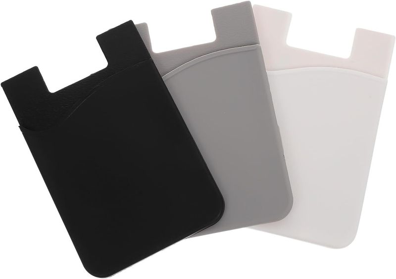 Silicone Cell Phone Card Holder - Adhesive Stick
