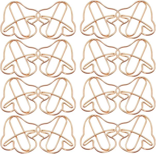 Rose Gold Mushroom Paper Clips Mini Convenient Document Fixing Desk Access