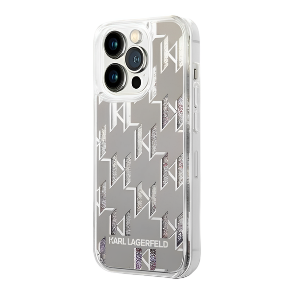 Karl Lagerfeld Reflective Case With Multi-Color Glitter iPhone 14 Pro Max