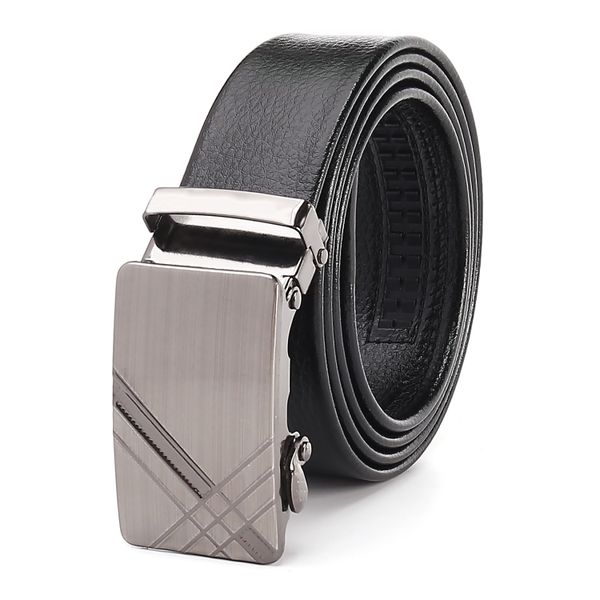Geometric Pattern Decorated Buckle Men Belt Business Casual Holiday Gift