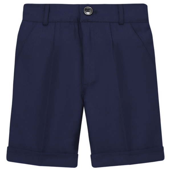 Boys School Uniform Shorts Elastic Waistband Zipper Closure With Button